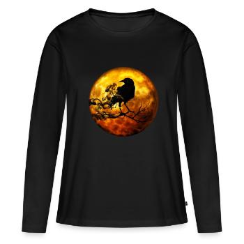 Raven moon horror Halloween - Women's Premium Organic Long Sleeve Shirt - black - Front - Julia (174cm)