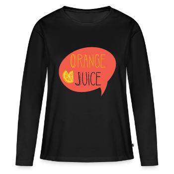 Cadeau de jus d'orange - T-shirt manches longues Premium bio Femme - noir - Devant - Julia (174cm)