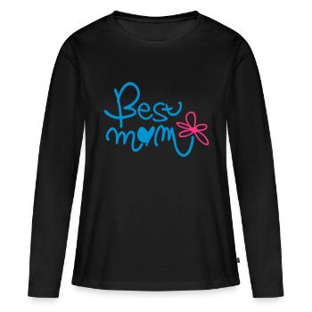 BEST MOM - Frauen Premium Bio Langarmshirt - Schwarz - Vorne - Julia (174cm)