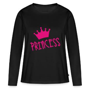 PRINCESS - T-shirt manches longues Premium bio Femme - noir - Devant - Julia (174cm)