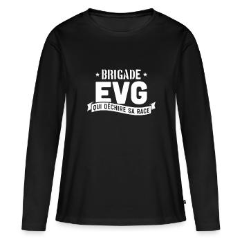 Brigade evg mariage - T-shirt manches longues Premium bio Femme - noir - Devant - Julia (174cm)