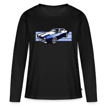 Voiture de sport - T-shirt manches longues Premium bio Femme - noir - Devant - Julia (174cm)
