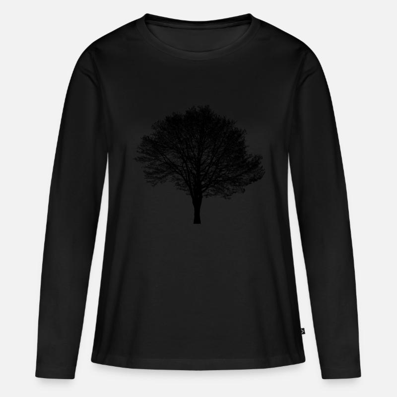 Baum - Frauen Premium Bio Langarmshirt - Schwarz