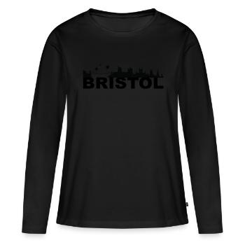 Bristol England capital skyline UK - T-shirt manches longues Premium bio Femme - noir - Devant - Julia (174cm)