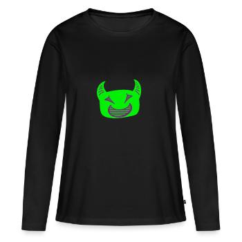 Diable vert - T-shirt manches longues Premium bio Femme - noir - Devant - Julia (174cm)