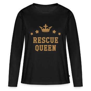 Secourisme / Secouriste / Secours / Secourir - T-shirt manches longues Premium bio Femme - noir - Devant - Julia (174cm)