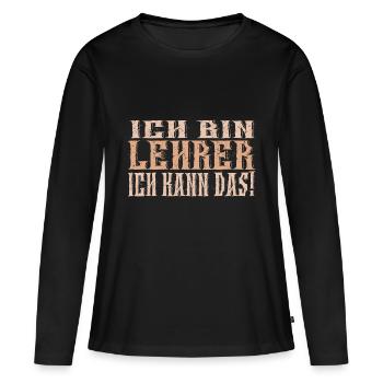 Ich bin Lehrer - Frauen Premium Bio Langarmshirt - Schwarz - Vorne - Julia (174cm)
