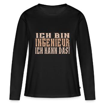 Ich bin Ingenieur - Frauen Premium Bio Langarmshirt - Schwarz - Vorne - Julia (174cm)