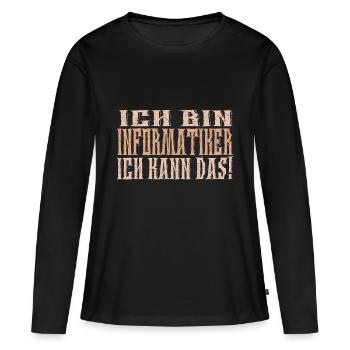Ich bin Informatiker - Frauen Premium Bio Langarmshirt - Schwarz - Vorne - Julia (174cm)