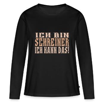 Ich bin Schreiner - Frauen Premium Bio Langarmshirt - Schwarz - Vorne - Julia (174cm)