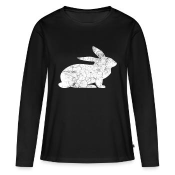 Suis le lapin blanc - T-shirt manches longues Premium bio Femme - noir - Devant - Julia (174cm)