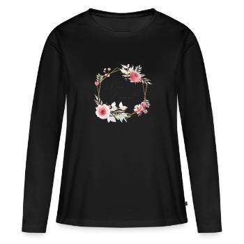 La mariée - T-shirt manches longues Premium bio Femme - noir - Devant - Julia (174cm)