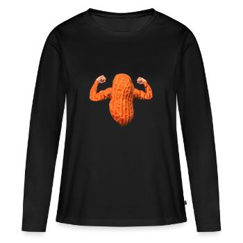 Peanut Power - Women's Premium Organic Long Sleeve Shirt - black - Front - Julia (174cm)