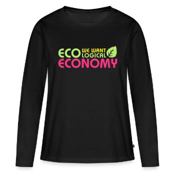 ecological economy leaf - Women's Premium Organic Long Sleeve Shirt - black - Front - Julia (174cm)