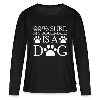 Chien chien - T-shirt manches longues Premium bio Femme - noir - Devant - Julia (174cm)