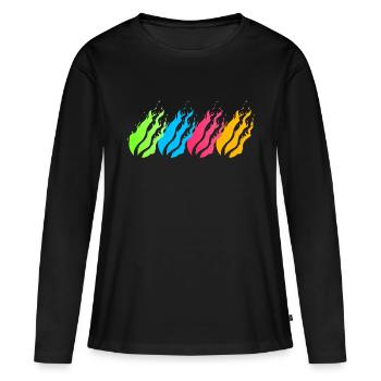 Boule de feu Néon - T-shirt manches longues Premium bio Femme - noir - Devant - Julia (174cm)