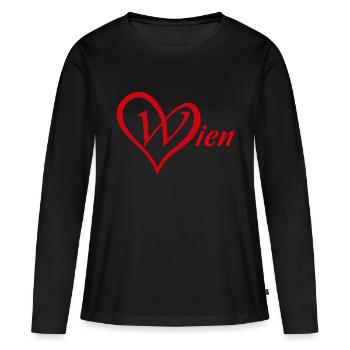 Vienne - T-shirt manches longues Premium bio Femme - noir - Devant - Julia (174cm)