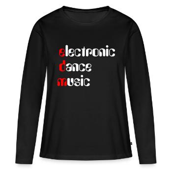 Musique de danse électronique EDM - T-shirt manches longues Premium bio Femme - noir - Devant - Julia (174cm)