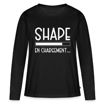 shape en chargement cadeau blague muscu humour - T-shirt manches longues Premium bio Femme - noir - Devant - Julia (174cm)
