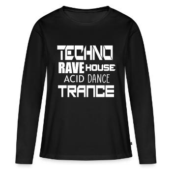 danse techno trance - T-shirt manches longues Premium bio Femme - noir - Devant - Julia (174cm)