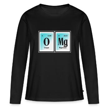 | OMG Tableau périodique des éléments - T-shirt manches longues Premium bio Femme - noir - Devant - Julia (174cm)