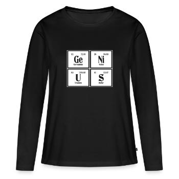Genius | Periodensystem der Elemente - Frauen Premium Bio Langarmshirt - Schwarz - Vorne - Julia (174cm)
