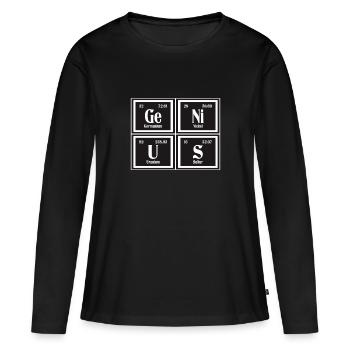 Genius | Periodensystem der Elemente - Frauen Premium Bio Langarmshirt - Schwarz - Vorne - Julia (174cm)