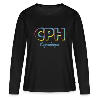 Copenhague - CPH - Copenhague - Dänemark - Danemark - T-shirt manches longues Premium bio Femme - noir - Devant - Julia (174cm)