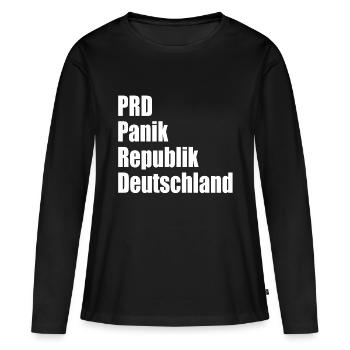 PRD Panique République d’Allemagne - T-shirt manches longues Premium bio Femme - noir - Devant - Julia (174cm)