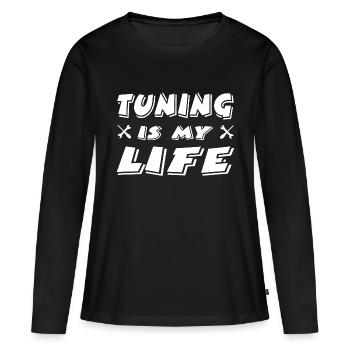 tuning - Women's Premium Organic Long Sleeve Shirt - black - Front - Julia (174cm)