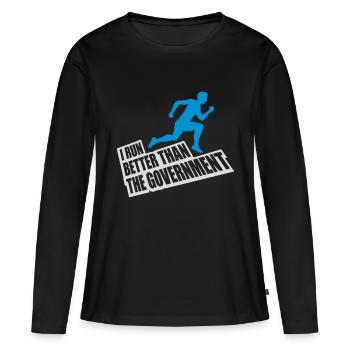 mieux fonctionner que le gouvernement - T-shirt manches longues Premium bio Femme - noir - Devant - Julia (174cm)