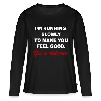 Courir - T-shirt manches longues Premium bio Femme - noir - Devant - Julia (174cm)