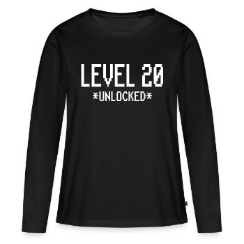 20. Geburtstag Geschenk Level 20 Game - Frauen Premium Bio Langarmshirt - Schwarz - Vorne - Julia (174cm)