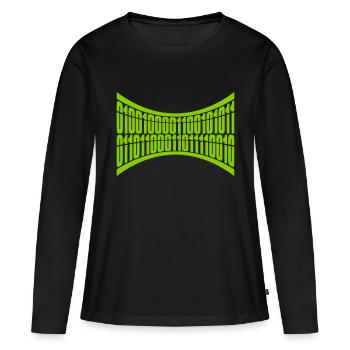 Binary Code Program Language - Women's Premium Organic Long Sleeve Shirt - black - Front - Julia (174cm)