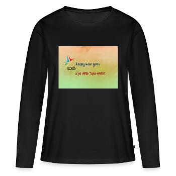 Arthin nouvel an - T-shirt manches longues Premium bio Femme - noir - Devant - Julia (174cm)