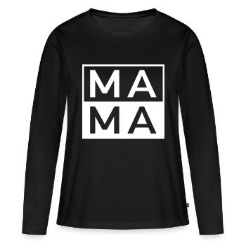 Mamma - Frauen Premium Bio Langarmshirt - Schwarz - Vorne - Julia (174cm)