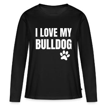 Dog Hund - Frauen Premium Bio Langarmshirt - Schwarz - Vorne - Julia (174cm)