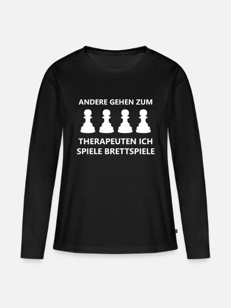boardgame chess backgammon game night - Frauen Premium Bio Langarmshirt - Schwarz