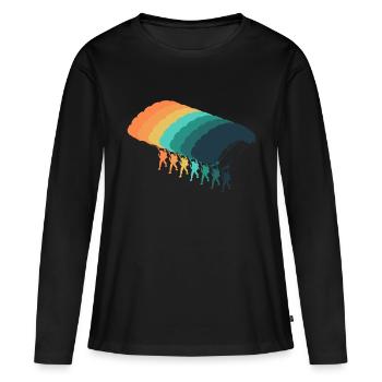 Vintage-Fallschirm - Frauen Premium Bio Langarmshirt - Schwarz - Vorne - Julia (174cm)