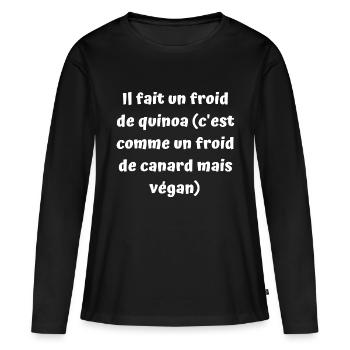 J'ai promis de vous faire rire aujourd'hui - T-shirt manches longues Premium bio Femme - noir - Devant - Julia (174cm)