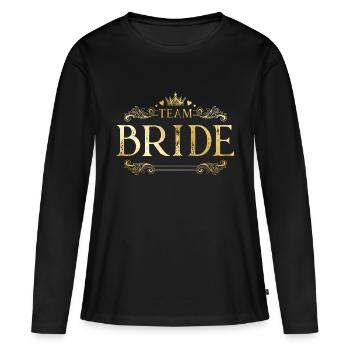 Team Bride - Frauen Premium Bio Langarmshirt - Schwarz - Vorne - Julia (174cm)