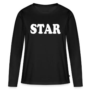 Star - T-shirt manches longues Premium bio Femme - noir - Devant - Julia (174cm)
