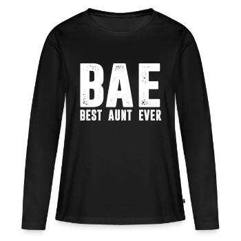 Meilleure tante de tous les temps BAE Cadeaux de tante Tante - T-shirt manches longues Premium bio Femme - noir - Devant - Julia (174cm)