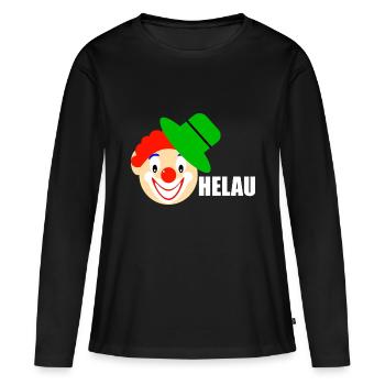 Clown dit helau - T-shirt manches longues Premium bio Femme - noir - Devant - Julia (174cm)