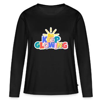 Continuez à briller - T-shirt manches longues Premium bio Femme - noir - Devant - Julia (174cm)
