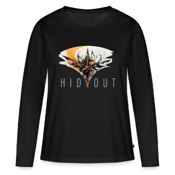 hideout - Frauen Premium Bio Langarmshirt - Schwarz - Vorne - Julia (174cm)