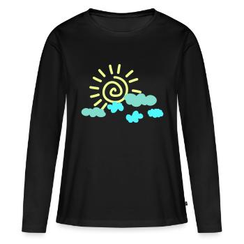 Soleil Ciel - T-shirt manches longues Premium bio Femme - noir - Devant - Julia (174cm)