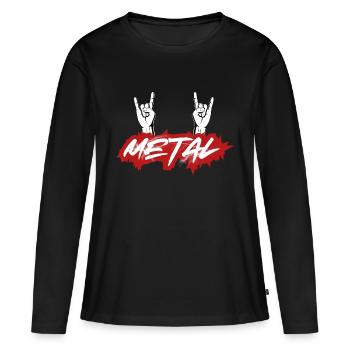 METAL - Frauen Premium Bio Langarmshirt - Schwarz - Vorne - Julia (174cm)