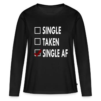 SINGLE SINGLE AF - T-shirt manches longues Premium bio Femme - noir - Devant - Julia (174cm)