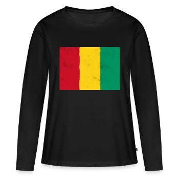 Drapeau de la Guinée - Guinée - T-shirt manches longues Premium bio Femme - noir - Devant - Julia (174cm)